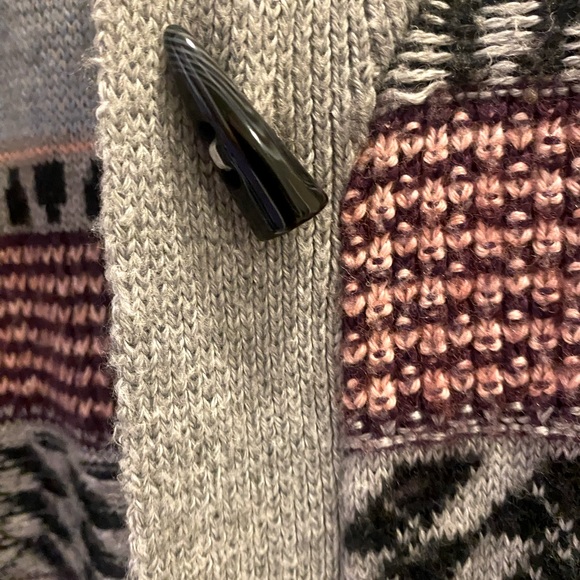 Grey Knit Cardigan Aztec-Style Pattern | Kirra Women’s Size Small - Picture 5 of 6